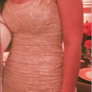 Express Gold Lace Bodycon Dress